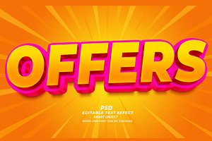 Offer PSD 3d Editable Text Effect