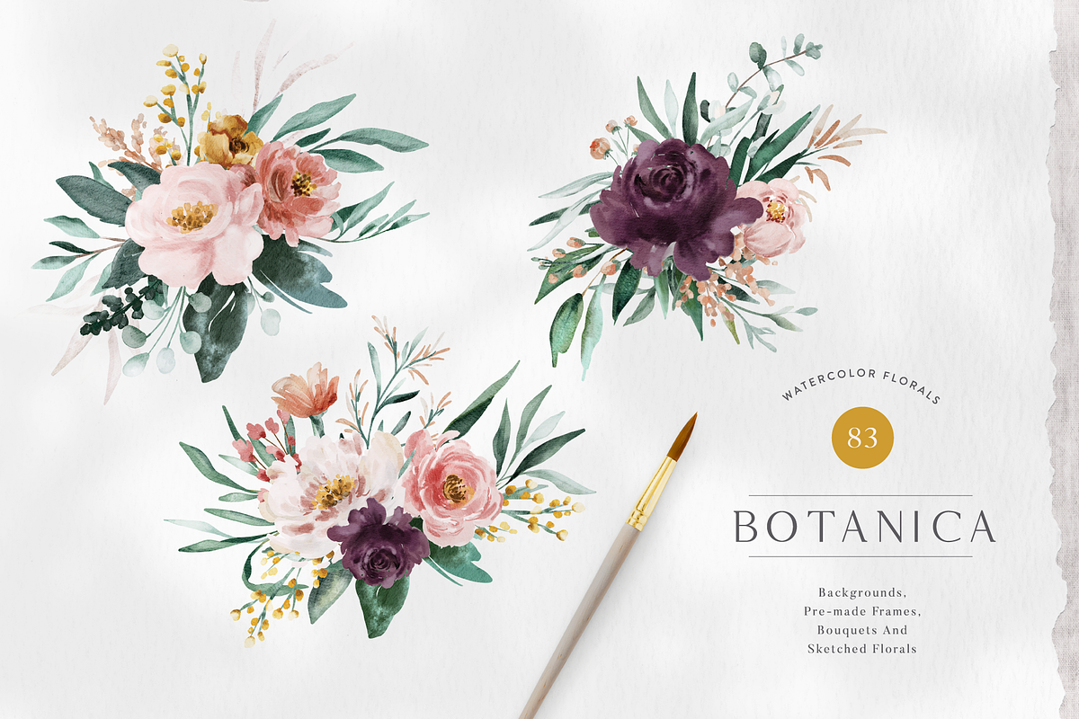 Botanica Watercolor Florals, a Texture Illustration by Opal Creative (Photo 1 of 13)