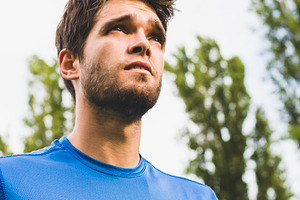 Closeup of attractive young man wit stock photo containing man and young