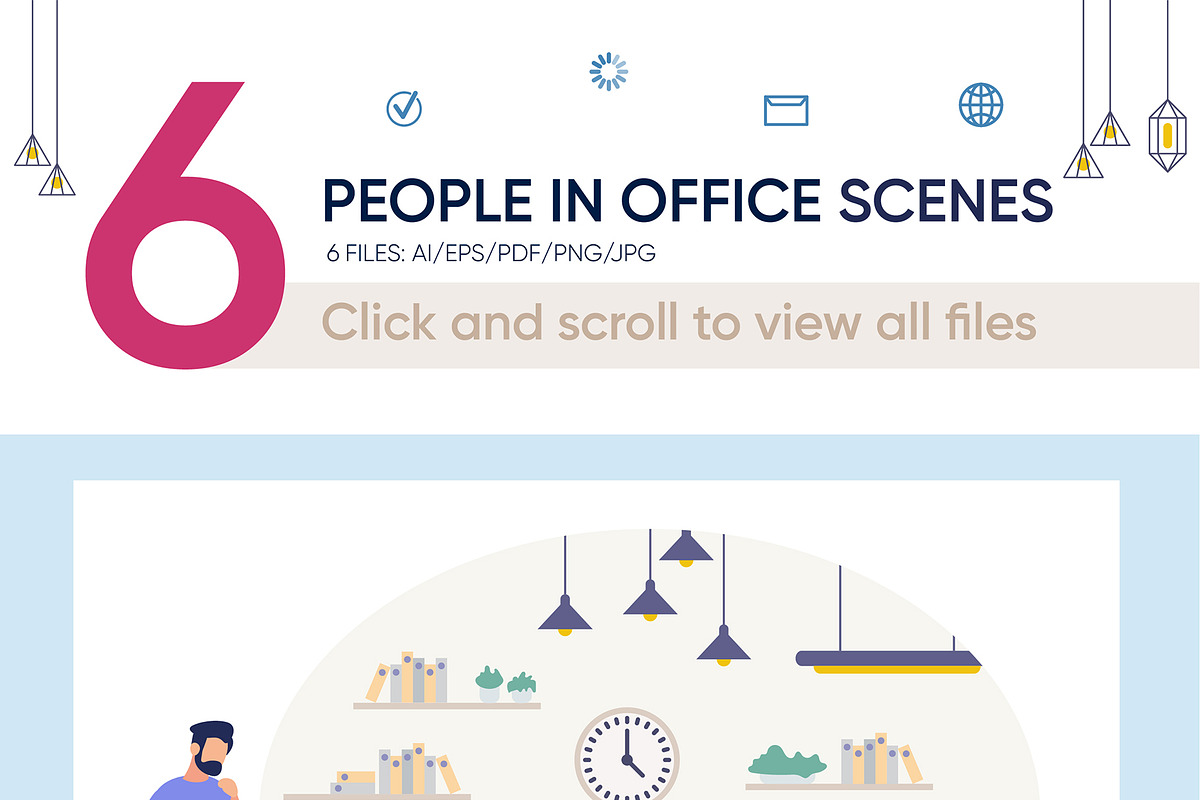 People in Office Vector Scenes, a Person Illustration by Tera Vector (Photo 2 of 2)