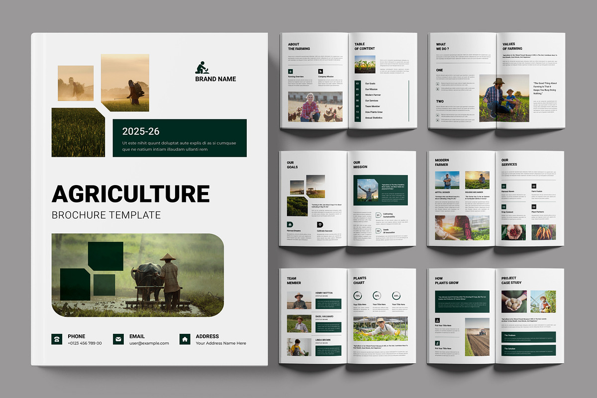 Agriculture Brochure Template, a Brochure Template by ContestDesign (Photo 1 of 3)