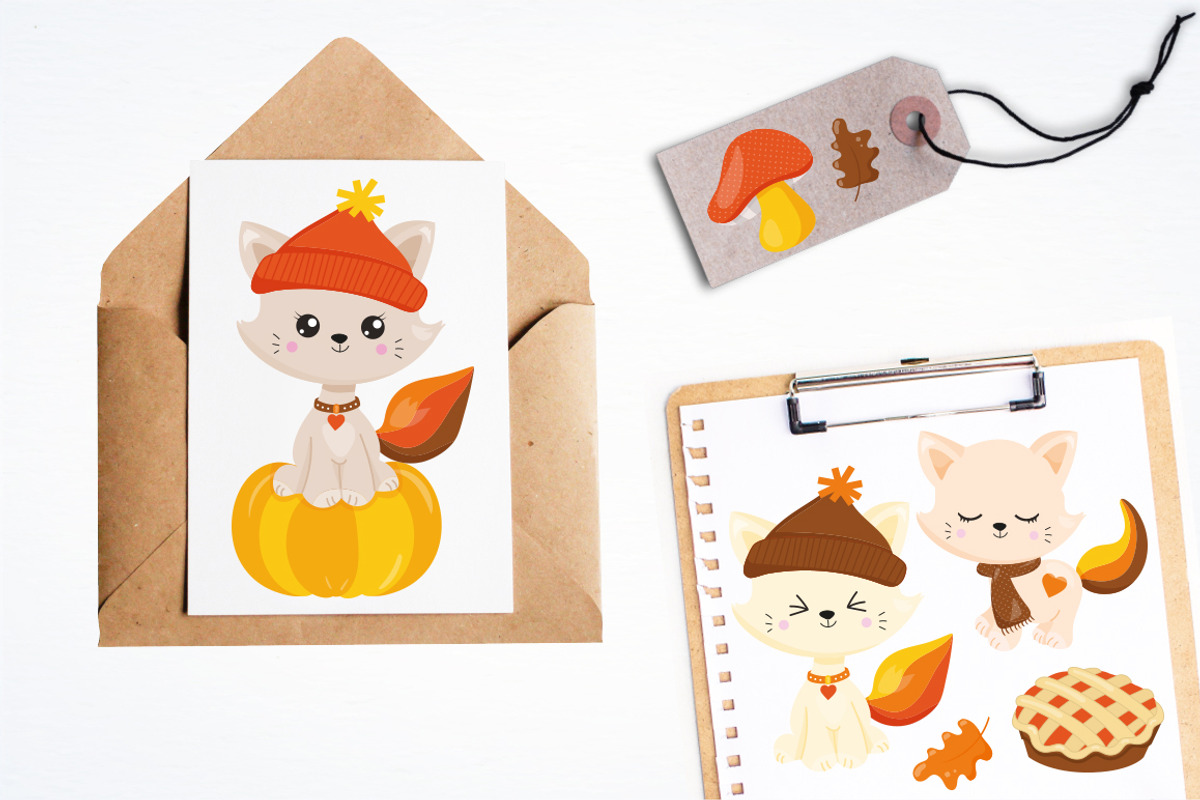 Fall Cats, an Illustration by PrettyBundles (Photo 4 of 5)