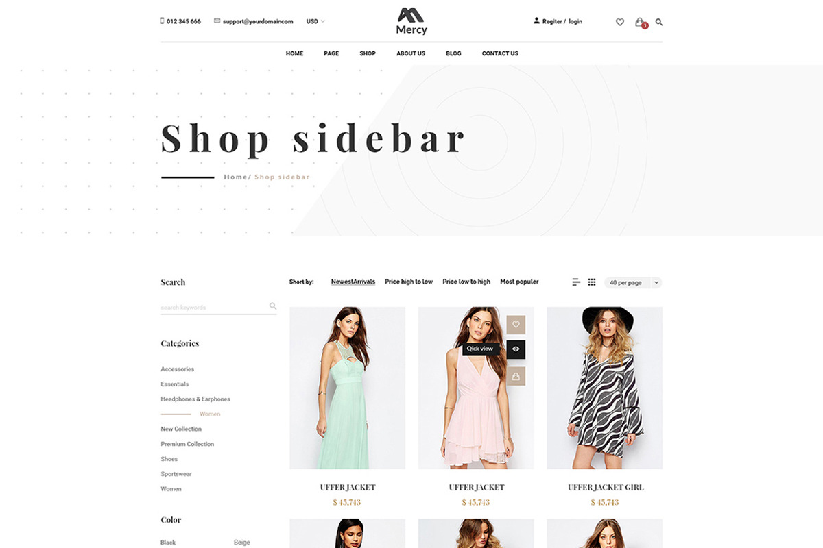 Mercy - Stunning eCommerce PSD, a Websites & App Template by Knighthemes (Photo 4 of 11)