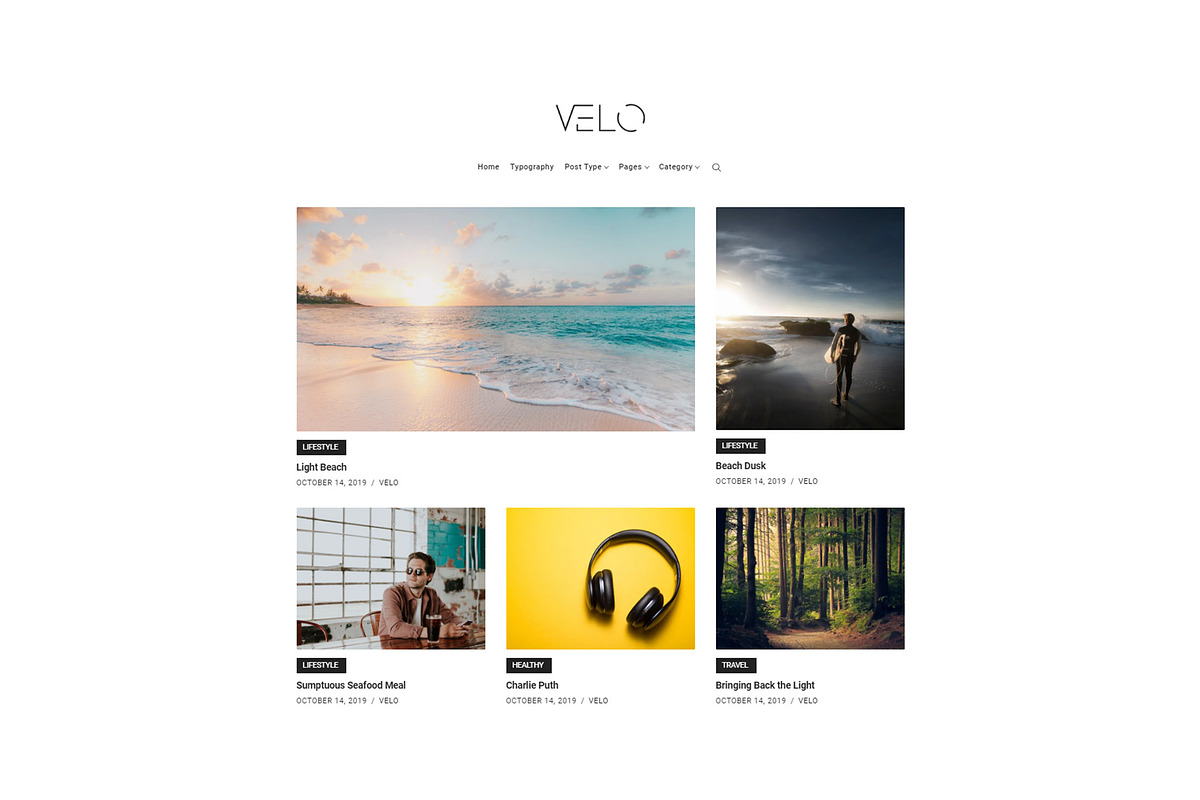 Velo - Minimal Blog WordPress Theme, a WordPress Template by Excellent Dynamics (Photo 1 of 3)