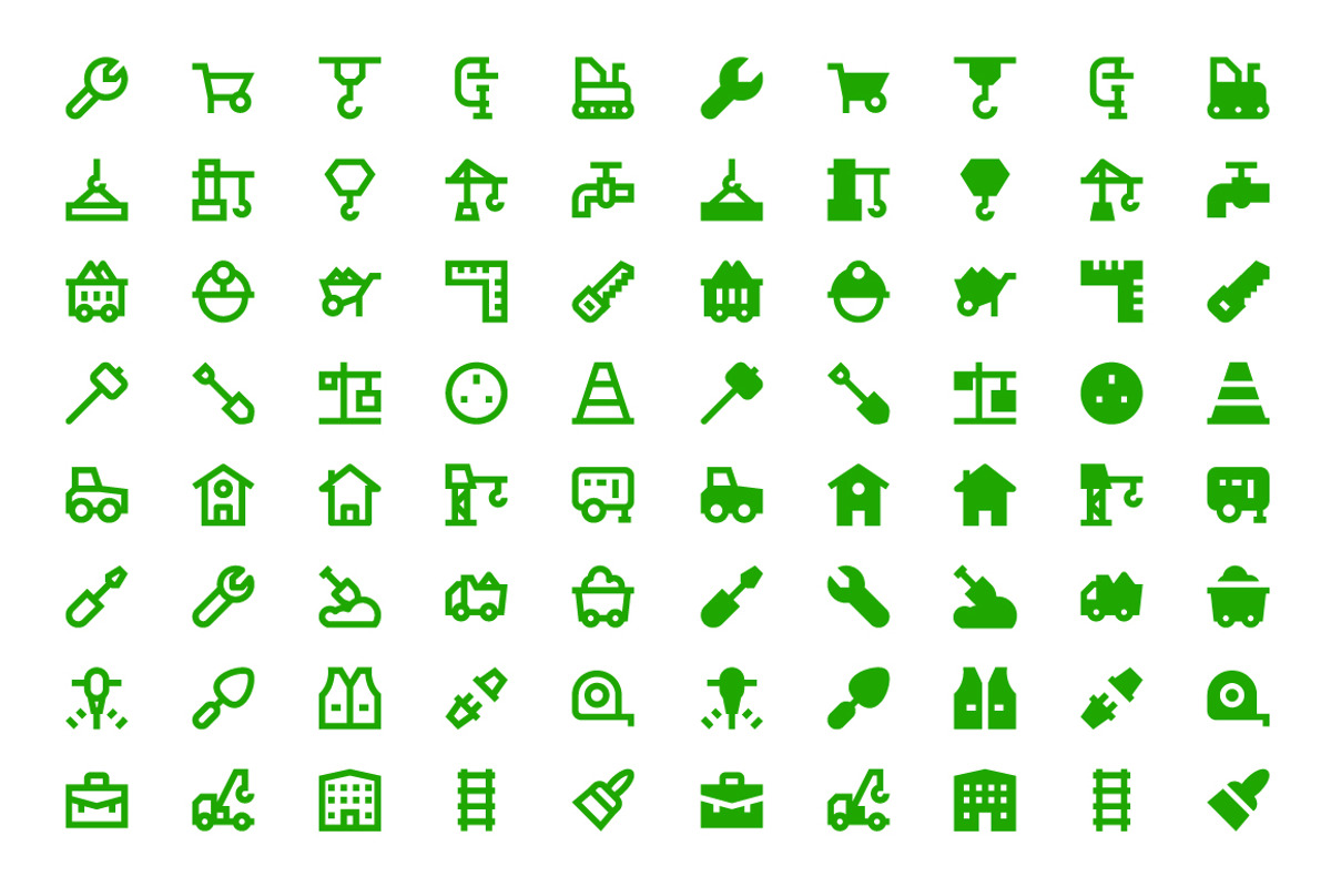 180 Material Construction Icons, a Solid Icon by Creative Stall (Photo 4 of 5)