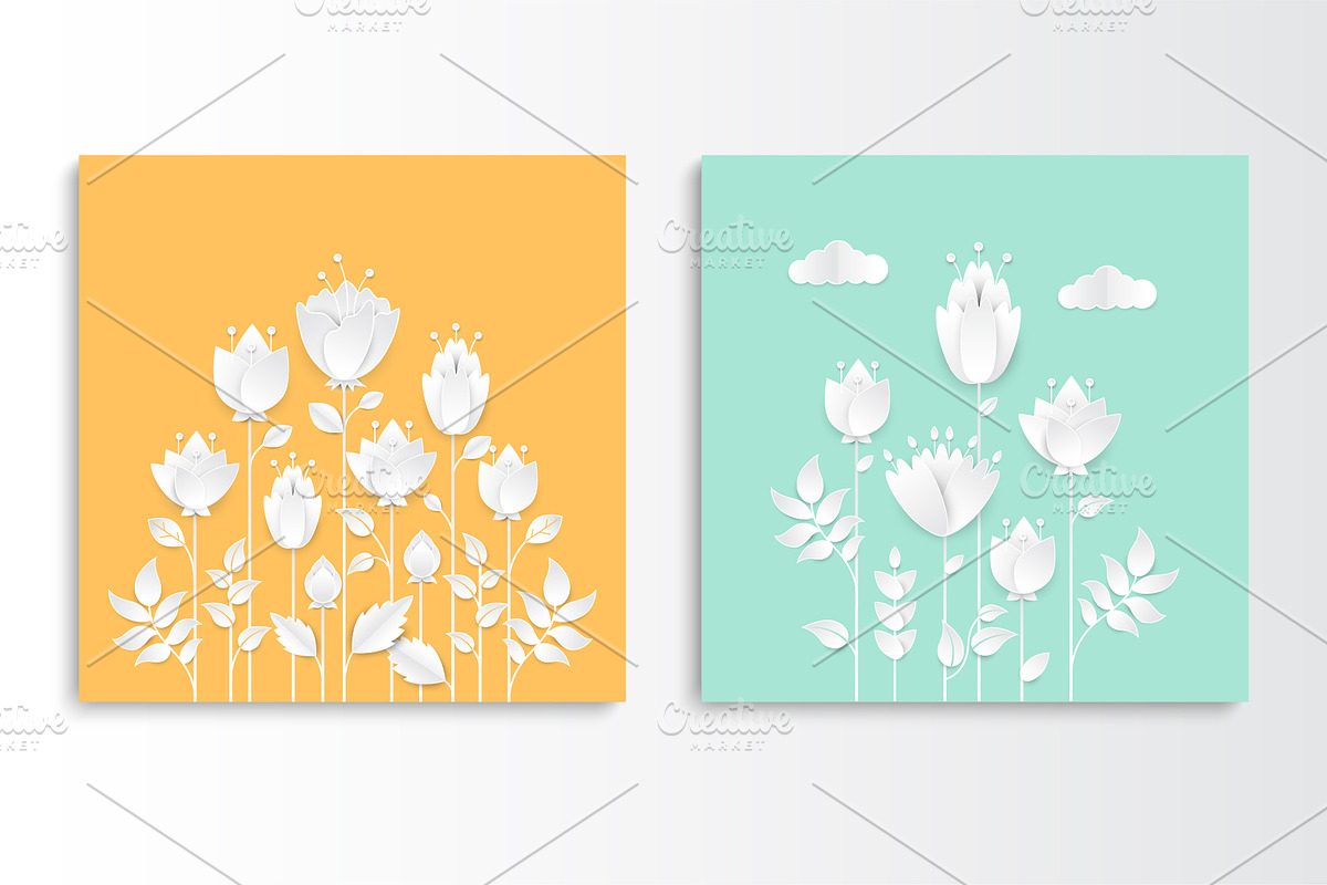 Paper Cut White Flowers Card Kit, a Templates & Theme by Boyko Pictures (Photo 8 of 16)