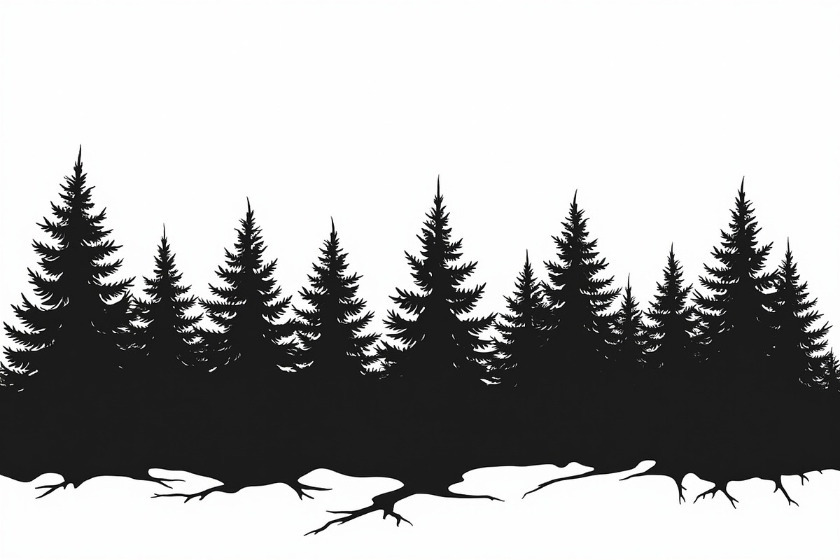 Pine Forest Silhouette Bundle, a Graphic by hafijul (Photo 10 of 16)