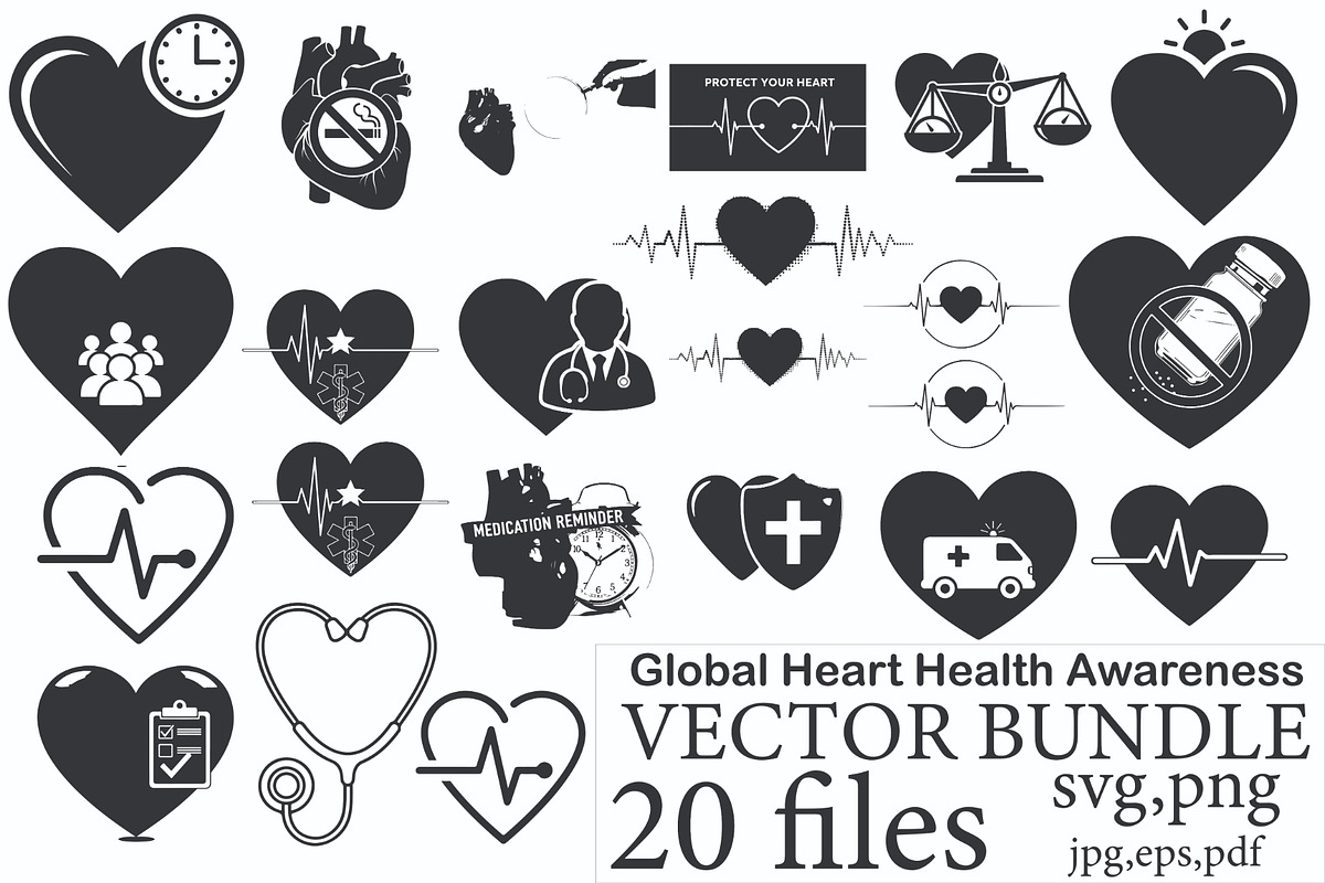 Global Heart Health Awareness Set, a Person Illustration by Designer_Momina (Photo 20 of 20)