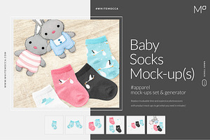 Baby Socks Mock-ups Set & Generator