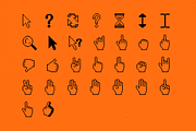 30 HQ Pixelized Cursor Vector Pack, an Object Graphic by Fivehead Studio (Thumbnail 3 of 4)
