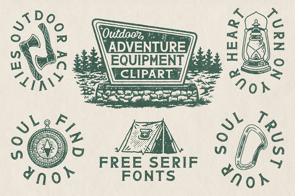 Outdoor Adventure Equipment Clipart, an Illustration by Southerntown (Photo 1 of 5)