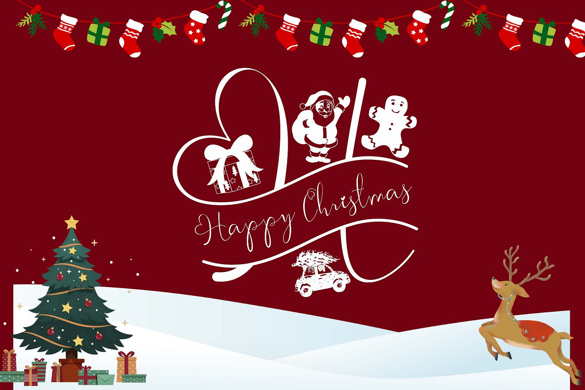 Christmas Gift Monogram, a Handwritten Font by Yoga Letter (Photo 3 of 5)