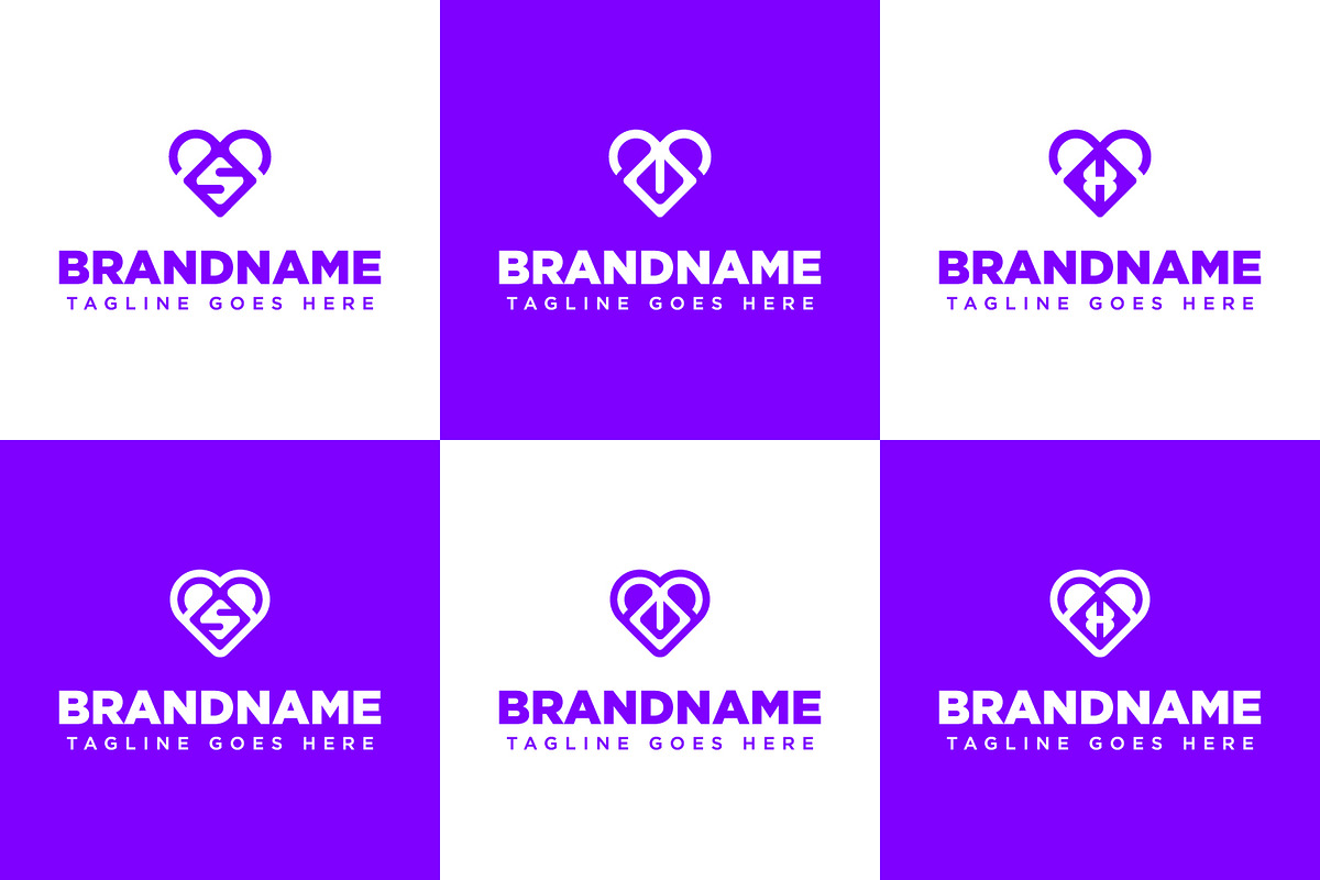 Letter S U X Love Heart Logo Set, a Branding & Logo Template by Pray Art Design Studio