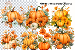 Pumpkin Clipart Watercolor Pumpkin