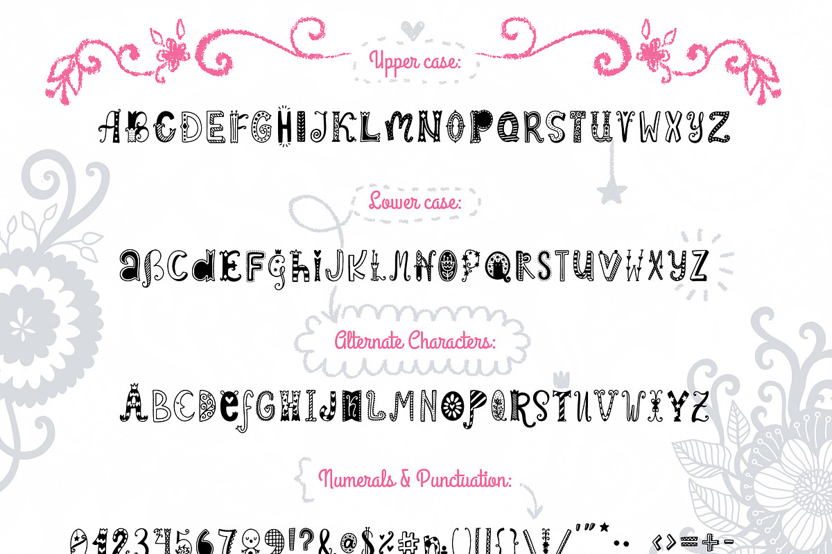Spring Dreams Typeface with Clipart preview 4