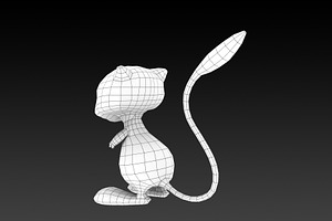 Low Poly Mew 3D Model