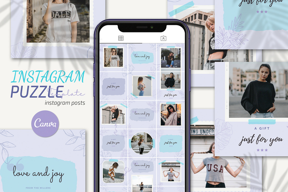 Canva Instagram Puzzle Template, a Social Media Template by UP Studio (Photo 1 of 7)