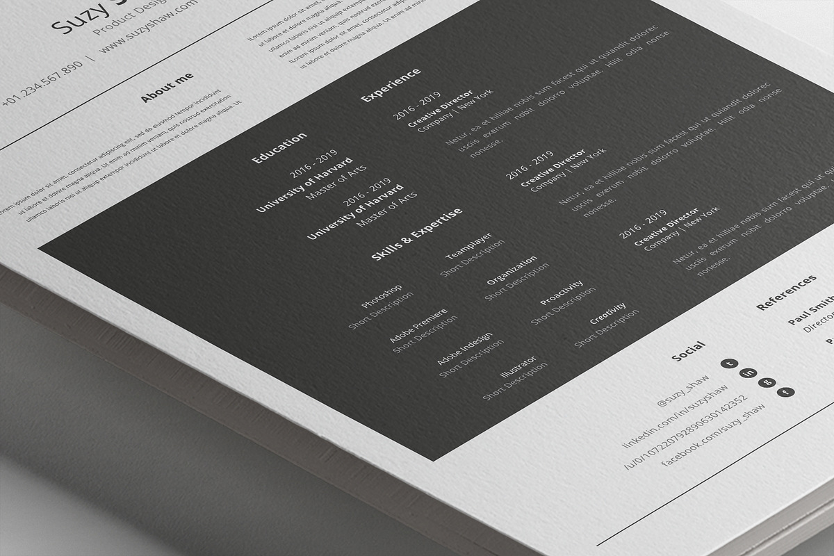Suzy Resume Template, a Resume Template by Nina Shaw (Photo 7 of 11)