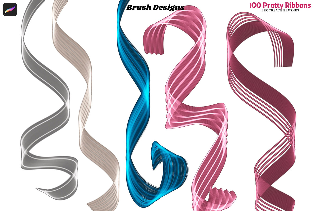 Procreate 100 Pretty Ribbons Brushes, a Brush Add-On by Fashion Workshop Bkk (Photo 13 of 21)