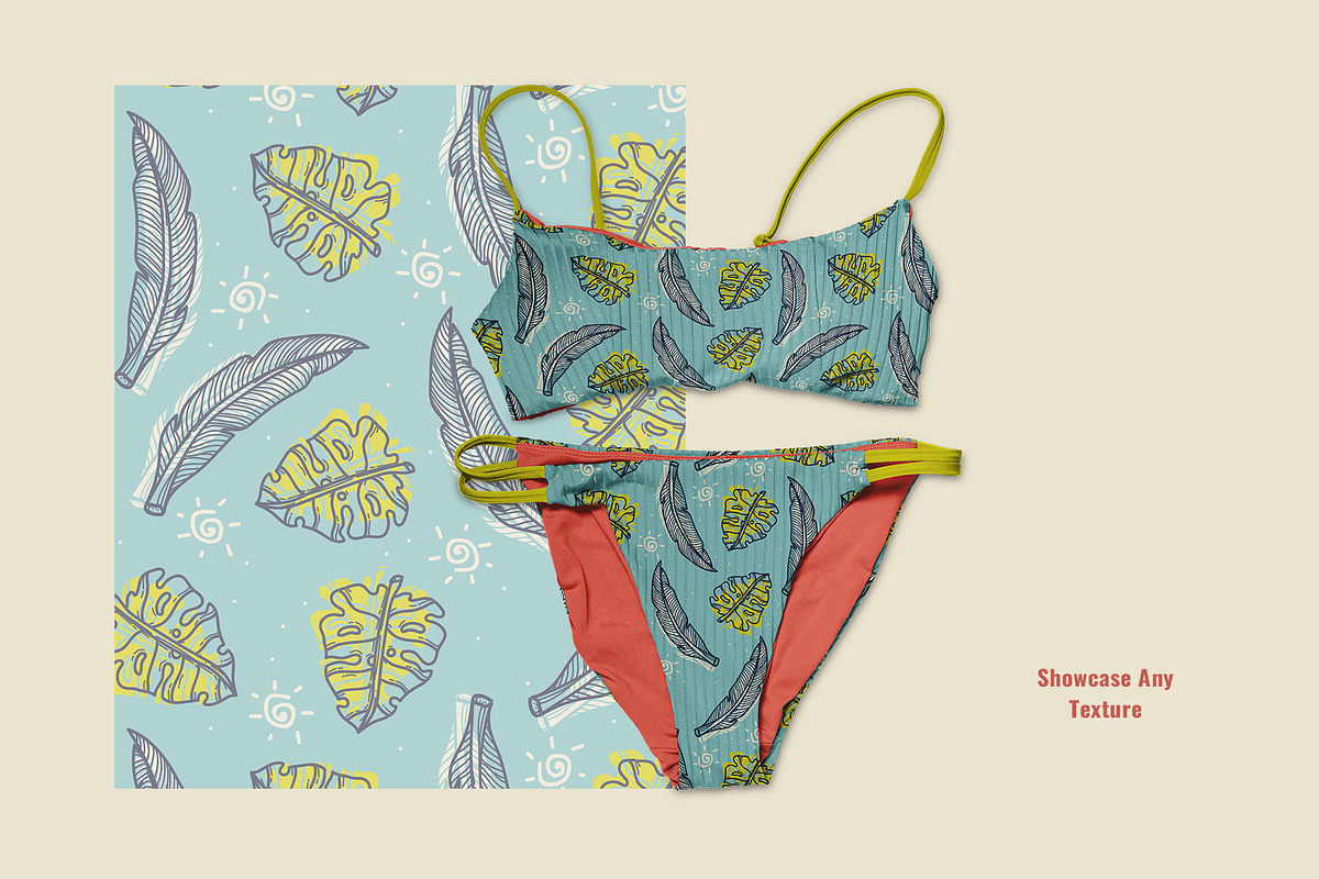 Female 2-Piece Swimwear Scene Mockup, an Apparel Mockup by Designertale (Photo 5 of 6)