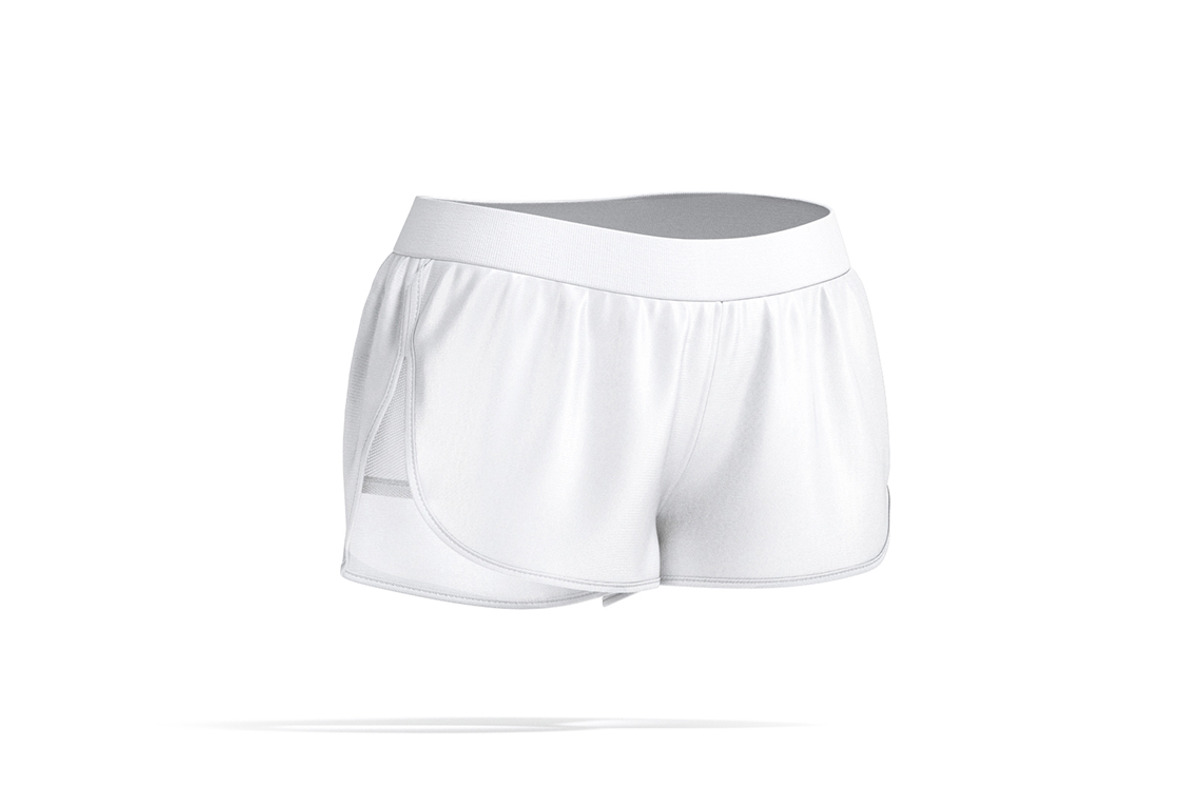White Women Sport Shorts 3D Model, an Object 3D Model by rebrandy (Photo 4 of 9)