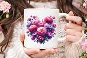 Aster Flower Watercolor Cliparts, an Illustration by RobertsArt (Thumbnail 7 of 8)
