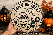 Trick Or Treat SVG Halloween Round, an Object Graphic by Layerology (Thumbnail 3 of 3)