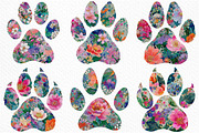 Floral Dog Paw Prints Clipart, a Seasonal Illustration by Craft Nest (Thumbnail 3 of 6)