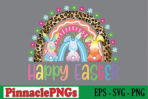 Happy Easter Rainbow Easter Bunny