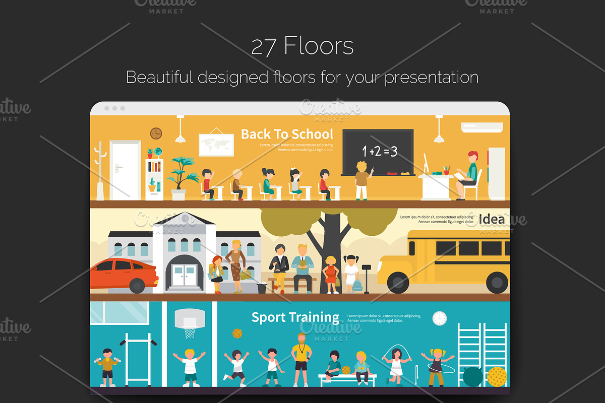 School Flat Collection, an Education Illustration by Palau (Photo 2 of 6)