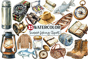 Summer fishing Equipments Clipart, an Illustration by Rose Art (Thumbnail 1 of 4)