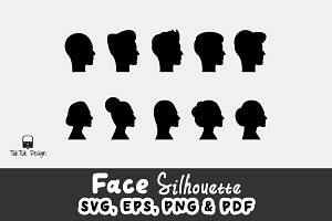 Man and woman face silhouette