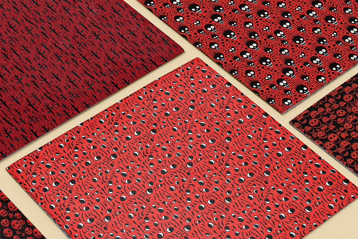 20 Seamless Red and Black Horror Set, a Pattern Graphic by Nordic Design (Photo 3 of 9)