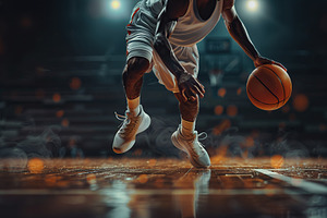 Basketball player with ball, a Sports & Recreation Photo by AlyaAnd