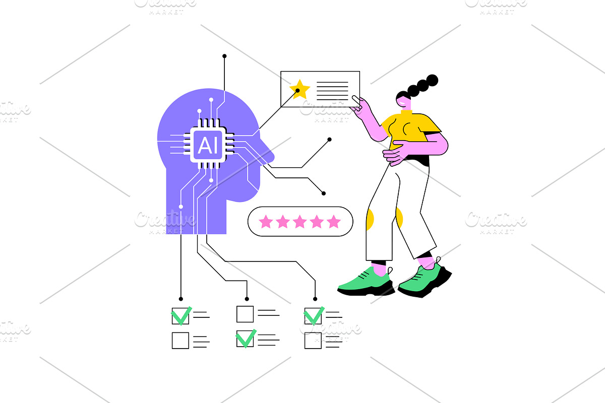 AI-Enhanced Customer Satisfaction, a Technology Illustration by Visual Generation