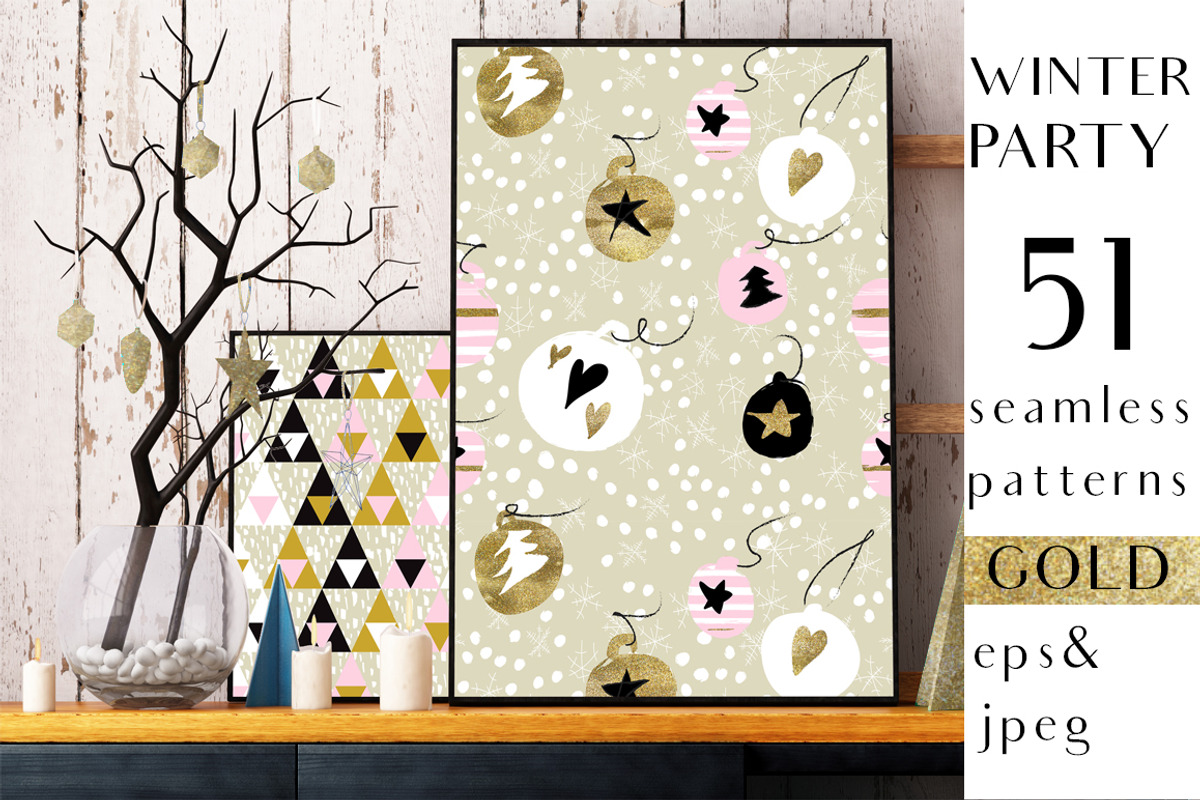 Winter party bundle of 51 pattern, a Pattern Graphic by holaholga (Photo 1 of 4)