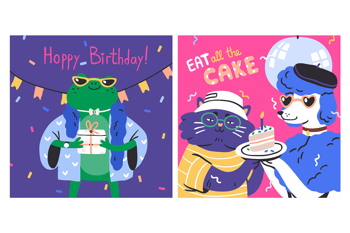 Happy birthday cards with animals, an Animal Illustration by Good Studio (Photo 2 of 11)
