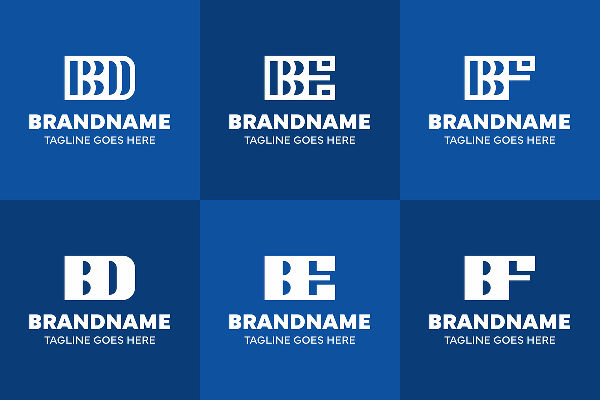 Letters BD BE BF Monogram Logo Set, a Branding & Logo Template by Pray Art Design Studio (Photo 2 of 2)