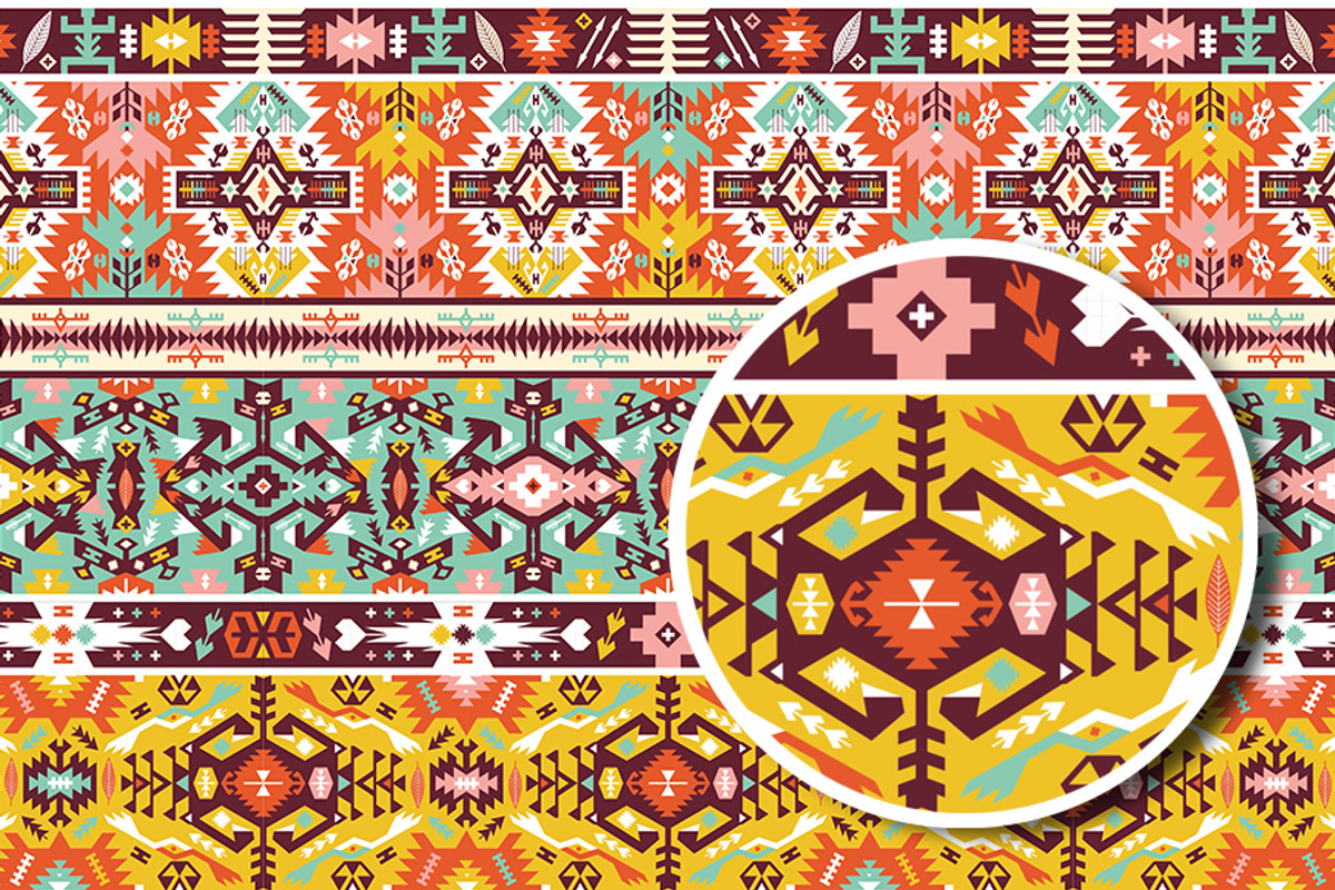Decorative Tribal Aztec Patterns, a Pattern Graphic by tomuato (Photo 4 of 4)
