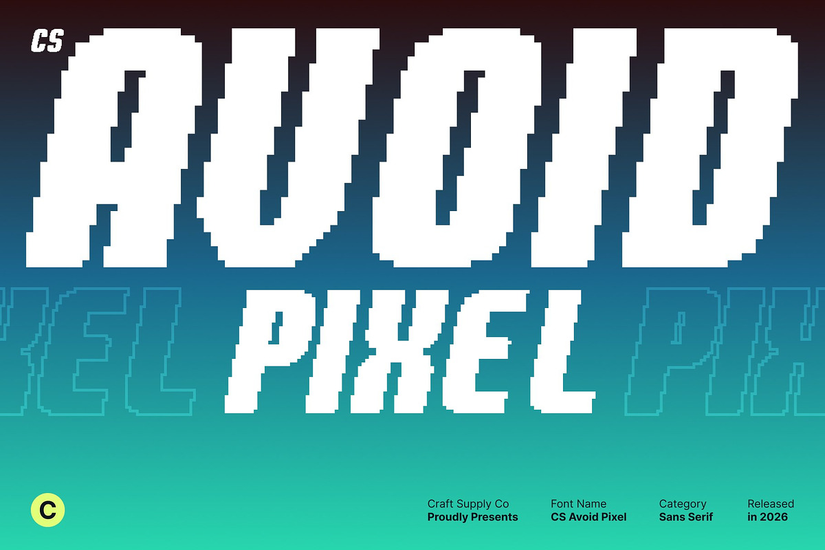 CS Avoid Pixel, a Sans Serif Font by Craft Supply Co. (Photo 1 of 8)
