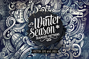 Winter Graphics Doodles Patterns, a Decorative Illustration by BALABOLKA (Thumbnail 1 of 6)