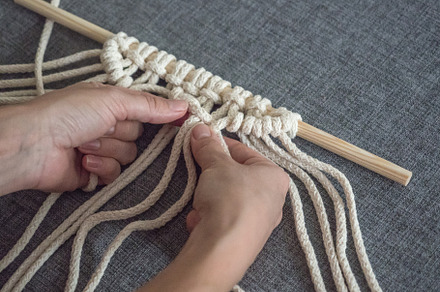 Macrame girl weaves macrame featuring macrame, girl, and weaves