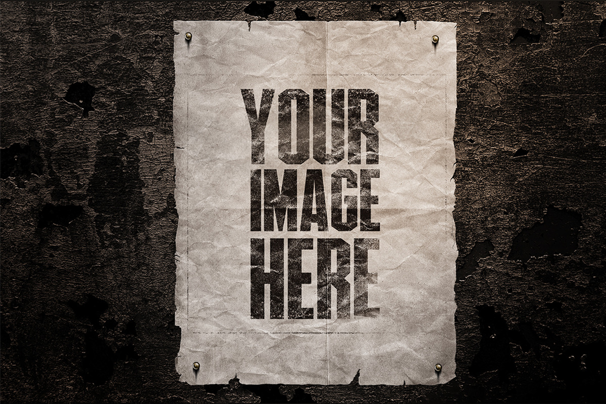 Old Wild West Wanted Poster Template, an Advertising Mockup by Giallo (Photo 2 of 14)