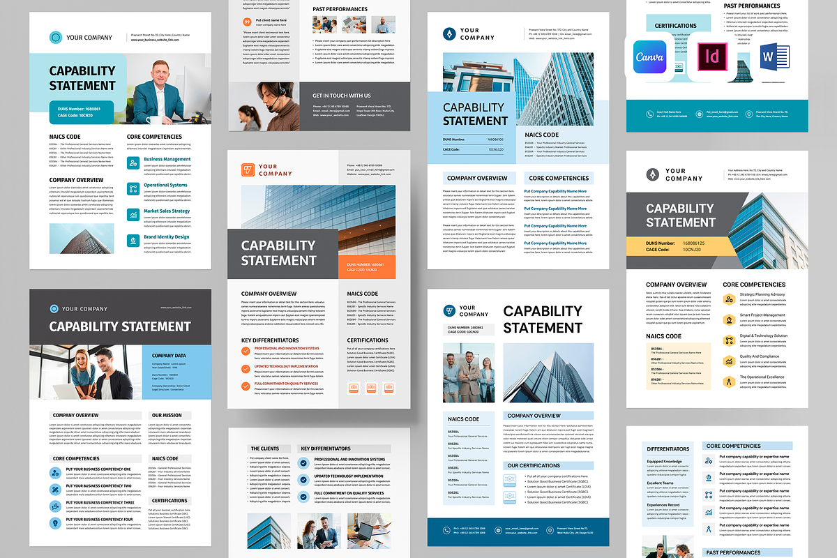 Capability Statement Bundle, a Flyer Template by Leaflove (Photo 1 of 9)