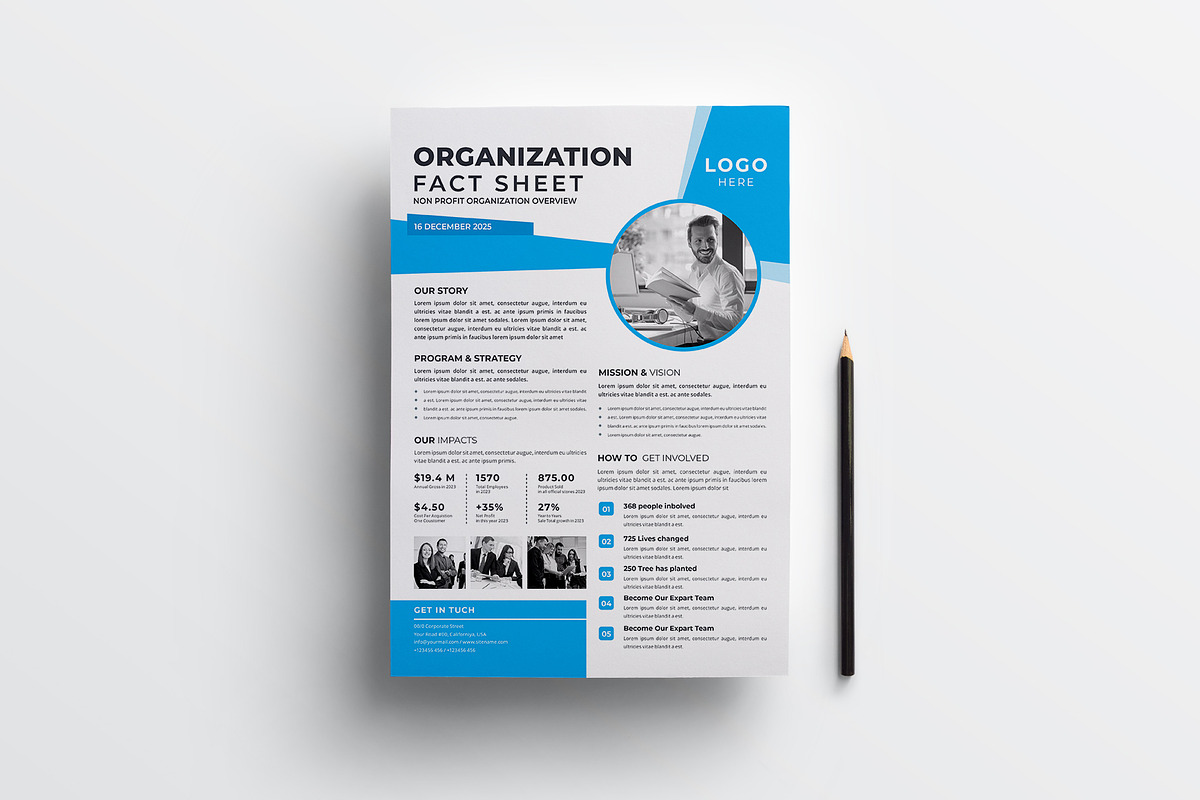 Nonprofit Organization Fact Sheet, a Flyer Template by obayes (Photo 2 of 3)