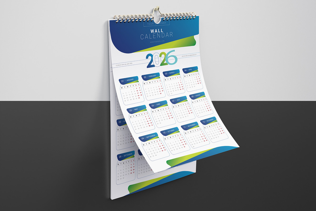 Wall Calendar 2026, a Stationery Template by crazyOWL (Photo 3 of 5)