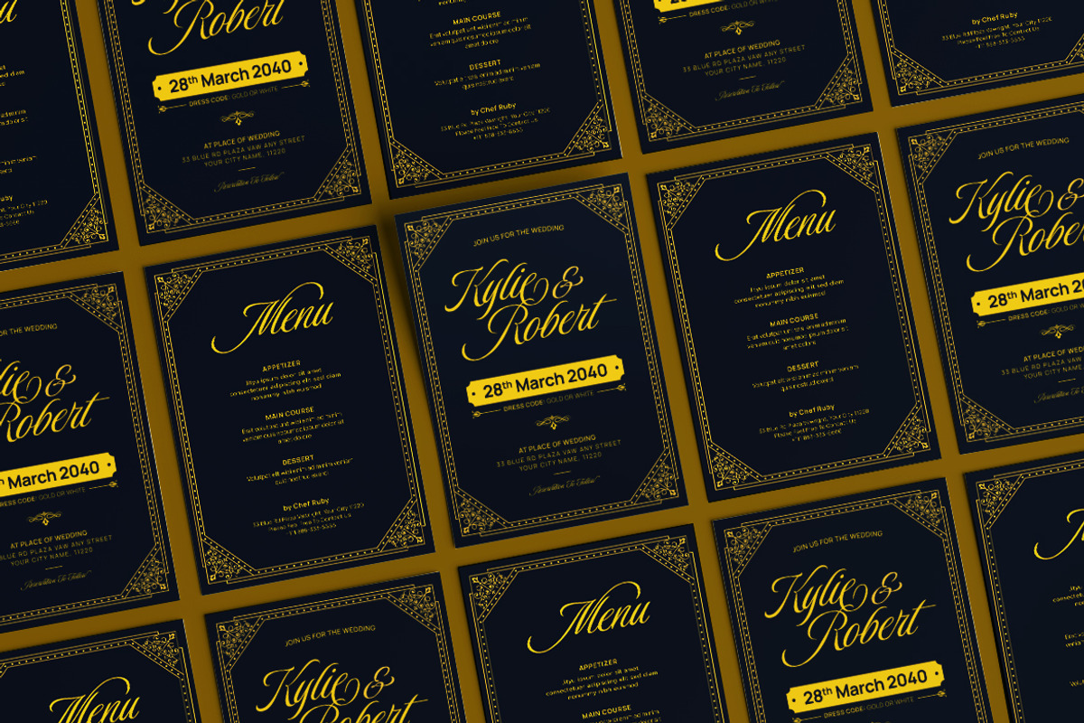Vintage Wedding Invitation, an Invitation Template by iDoodle Studio (Photo 4 of 4)