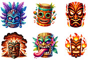 Festival Tiki Mask Clipart, an Illustration by DreamArtGraphic (Thumbnail 2 of 4)