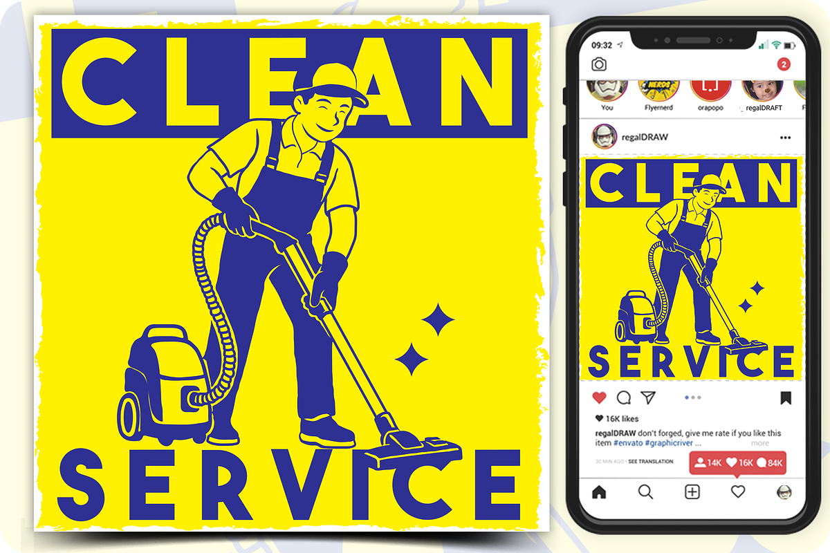 Cleaning Service Illustration, a Work Illustration by regalDRAW (Photo 1 of 3)