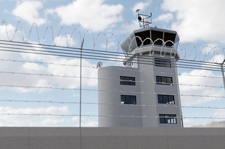 Air Traffic Control Tower and Fence